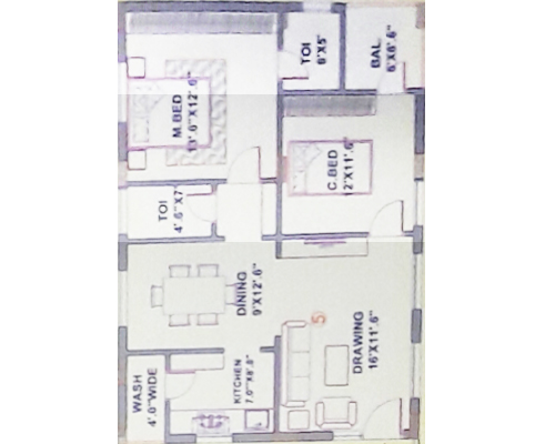 Rajeswari Residency floorplan 1156sqft east facing